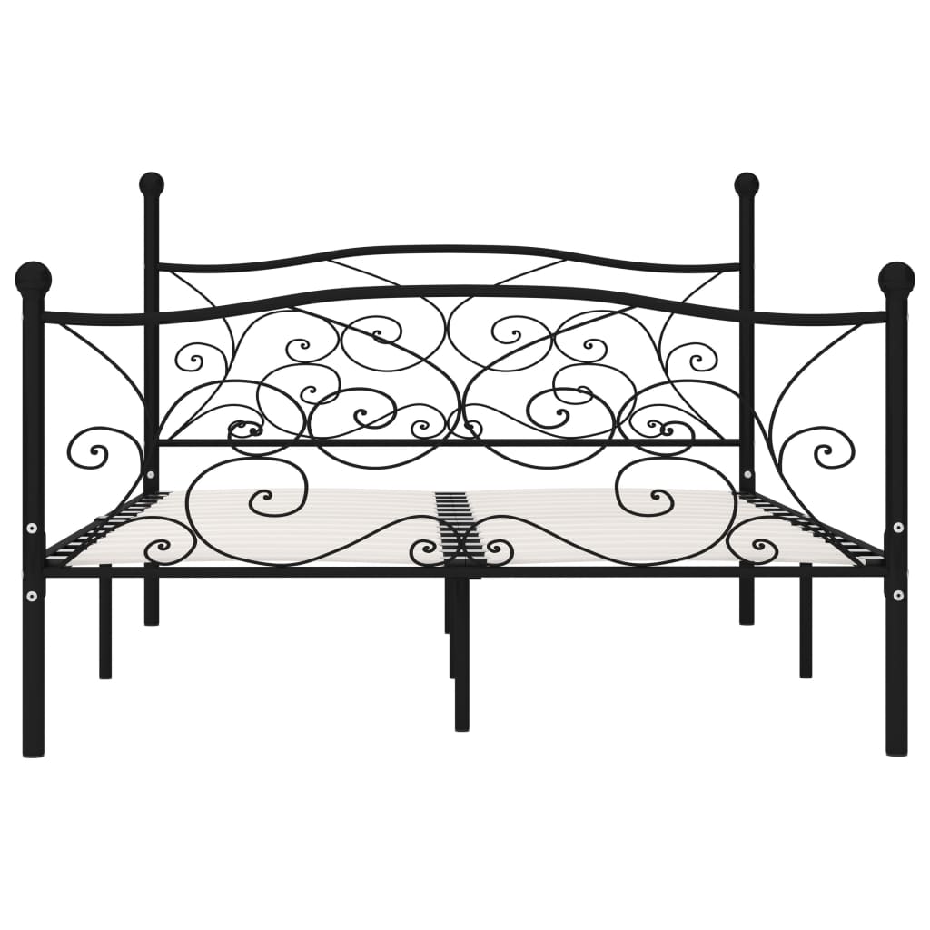 Bedframe met lattenbodem metaal zwart 120x200 cm is nu te koop bij PeponiXL, paradijselijk wonen!