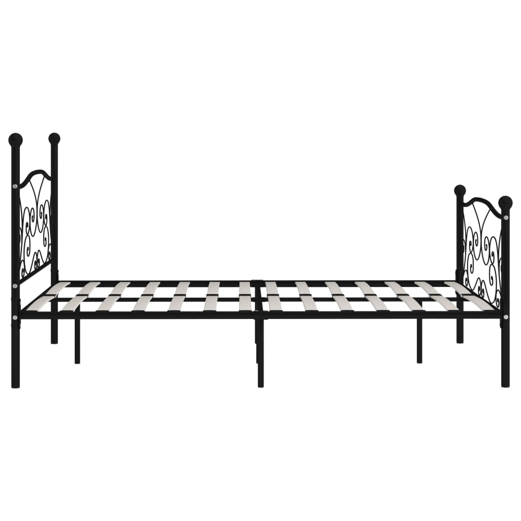 Bedframe met lattenbodem metaal zwart 120x200 cm is nu te koop bij PeponiXL, paradijselijk wonen!