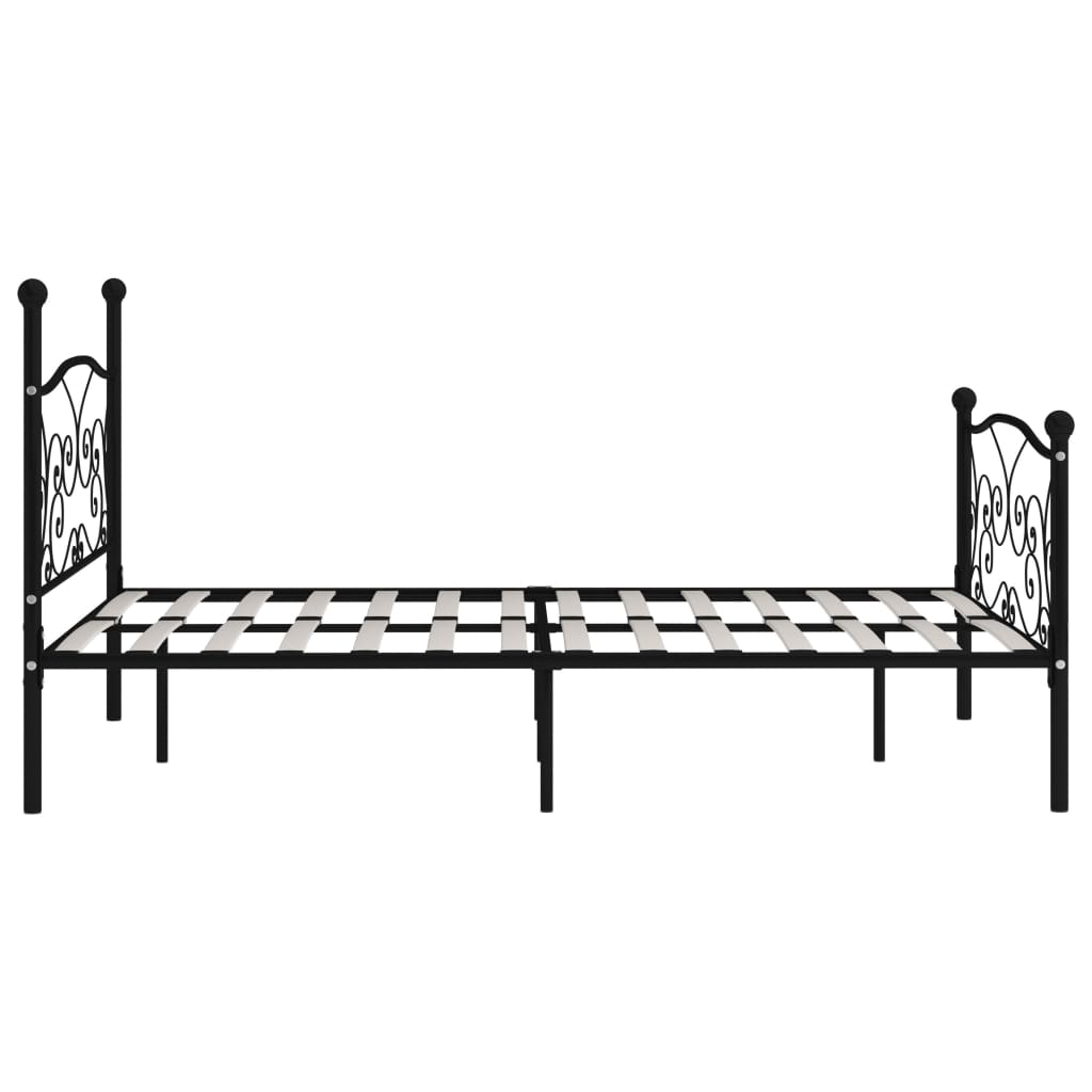 Bedframe met lattenbodem metaal zwart 140x200 cm is nu te koop bij PeponiXL, paradijselijk wonen!