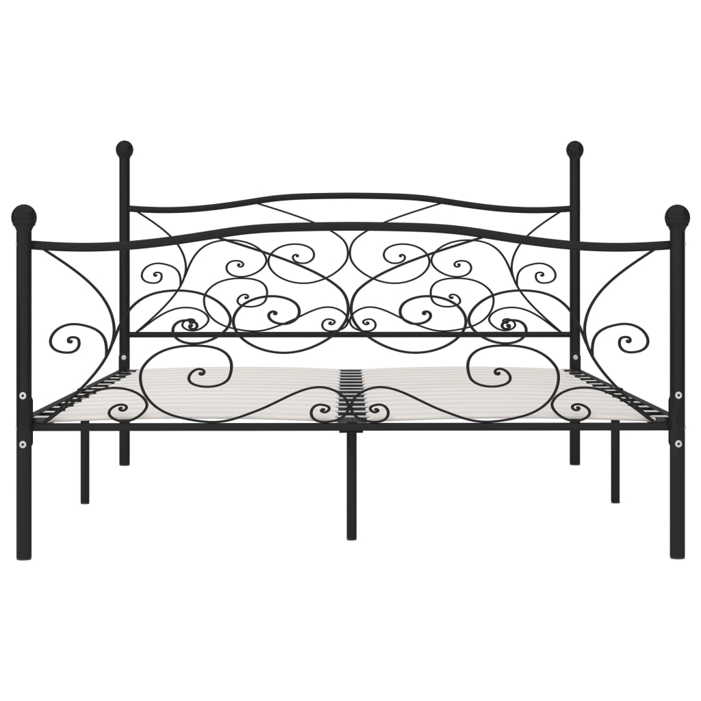 Bedframe met lattenbodem metaal zwart 180x200 cm is nu te koop bij PeponiXL, paradijselijk wonen!