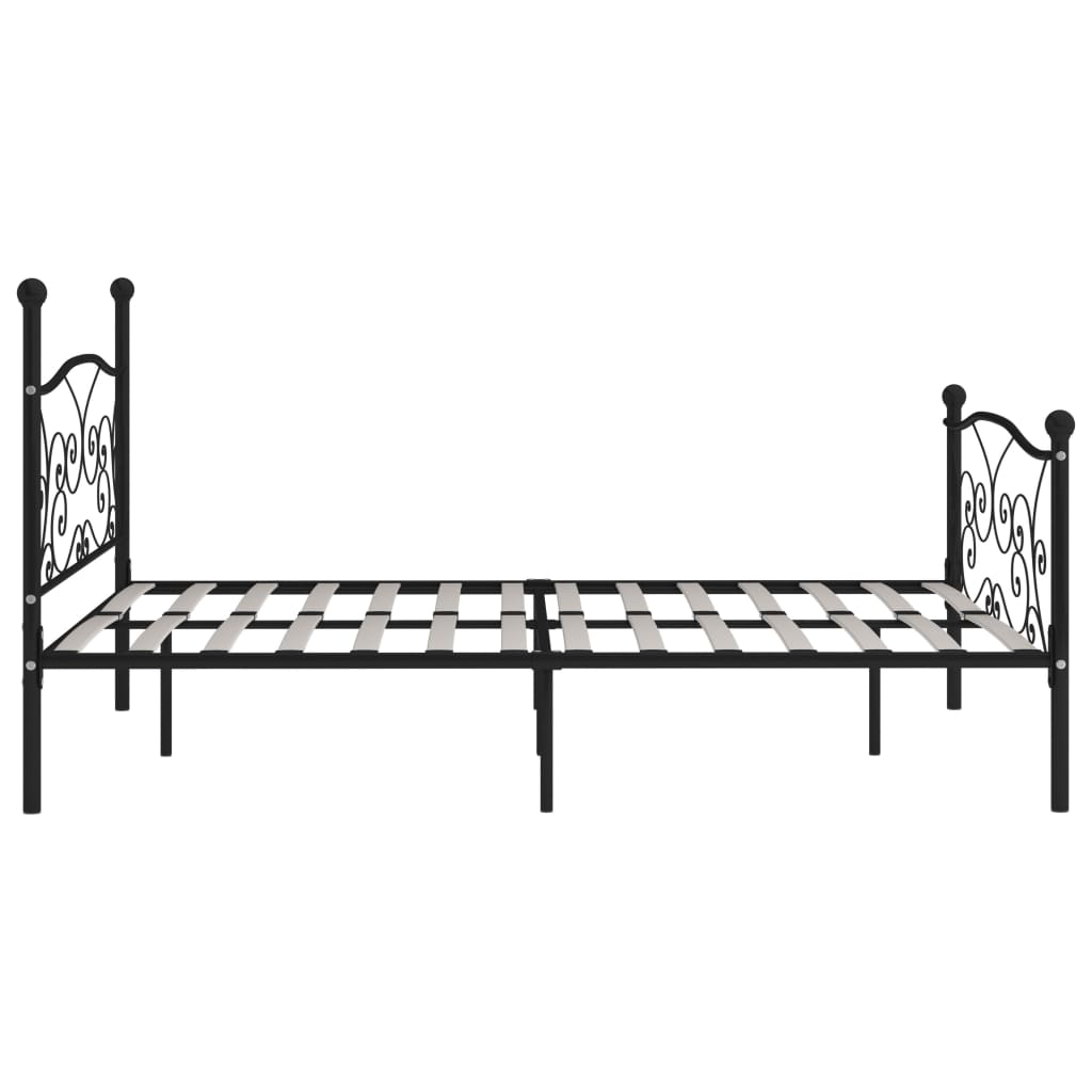 Bedframe met lattenbodem metaal zwart 180x200 cm is nu te koop bij PeponiXL, paradijselijk wonen!