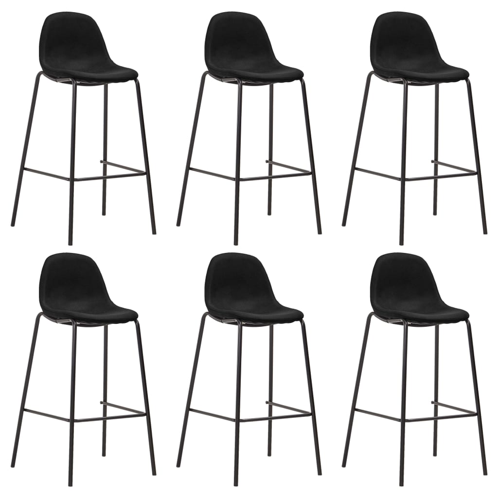 Barstoelen 6 st stof zwart is nu te koop bij PeponiXL, paradijselijk wonen!