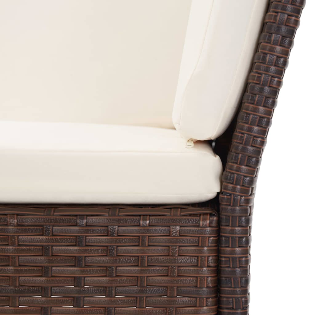 6-delige Loungeset met kussens poly rattan bruin is nu te koop bij PeponiXL, paradijselijk wonen!
