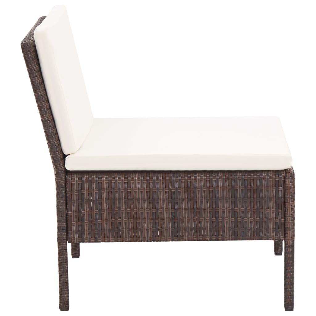 6-delige Loungeset met kussens poly rattan bruin is nu te koop bij PeponiXL, paradijselijk wonen!