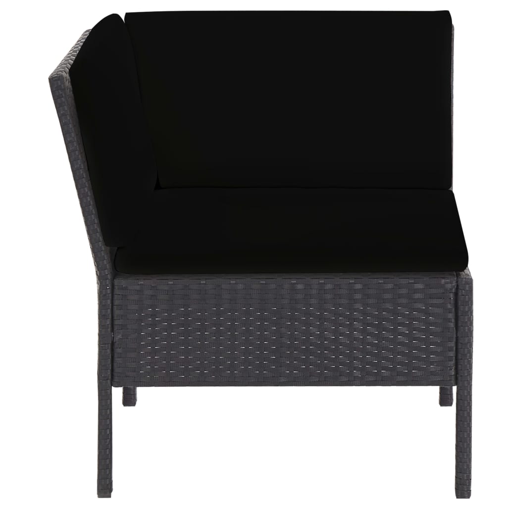 6-delige Loungeset met kussens poly rattan zwart is nu te koop bij PeponiXL, paradijselijk wonen!