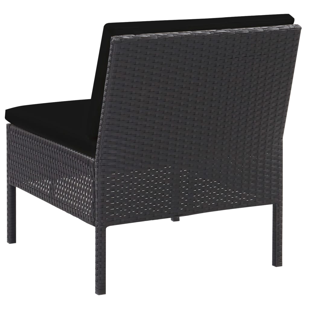 6-delige Loungeset met kussens poly rattan zwart is nu te koop bij PeponiXL, paradijselijk wonen!