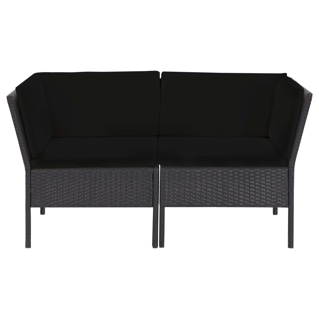 6-delige Loungeset met kussens poly rattan zwart is nu te koop bij PeponiXL, paradijselijk wonen!