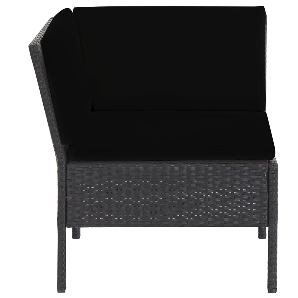 6-delige Loungeset met kussens poly rattan zwart is nu te koop bij PeponiXL, paradijselijk wonen!