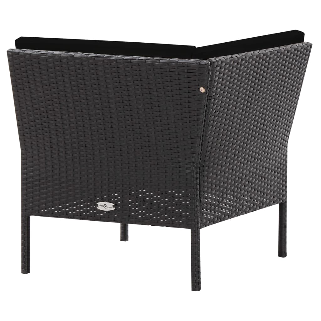 6-delige Loungeset met kussens poly rattan zwart is nu te koop bij PeponiXL, paradijselijk wonen!