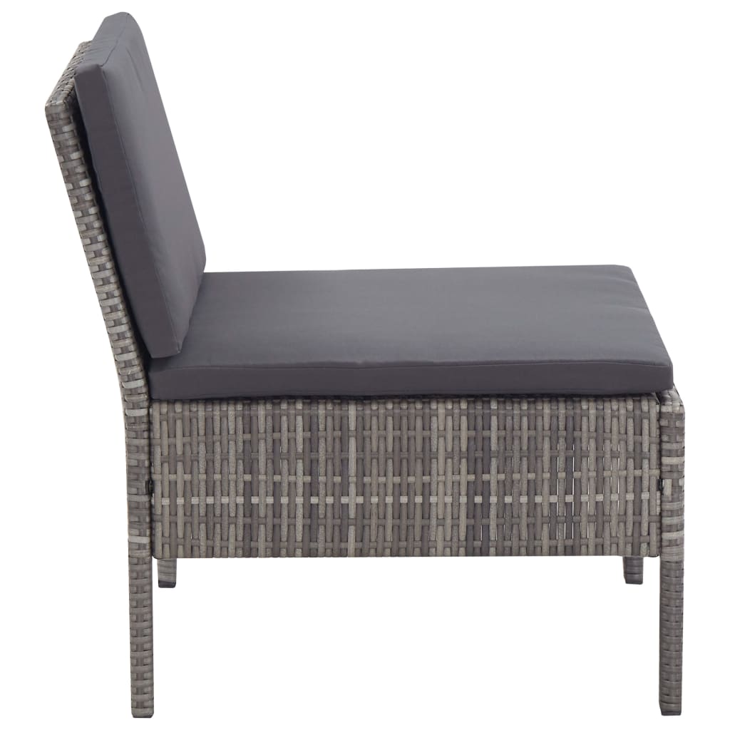6-delige Loungeset met kussens poly rattan grijs is nu te koop bij PeponiXL, paradijselijk wonen!