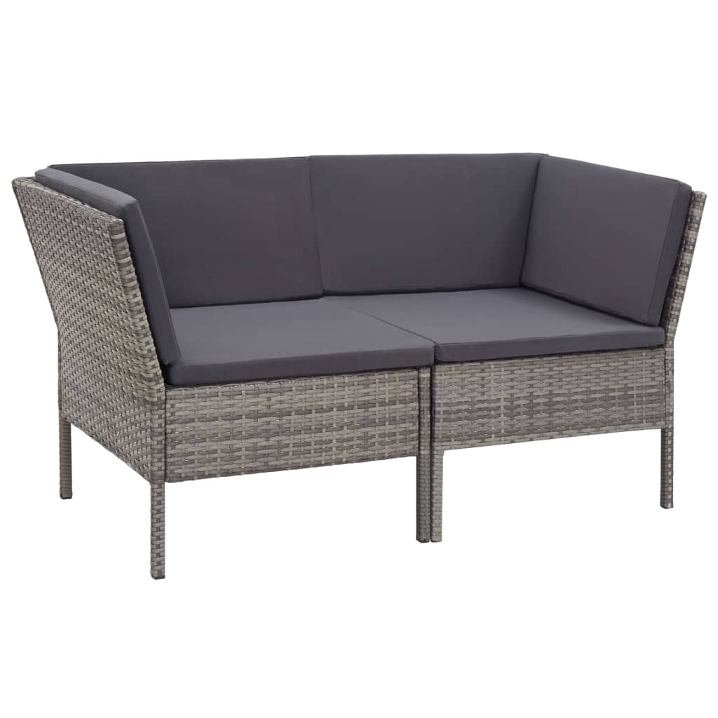 6-delige Loungeset met kussens poly rattan grijs is nu te koop bij PeponiXL, paradijselijk wonen!