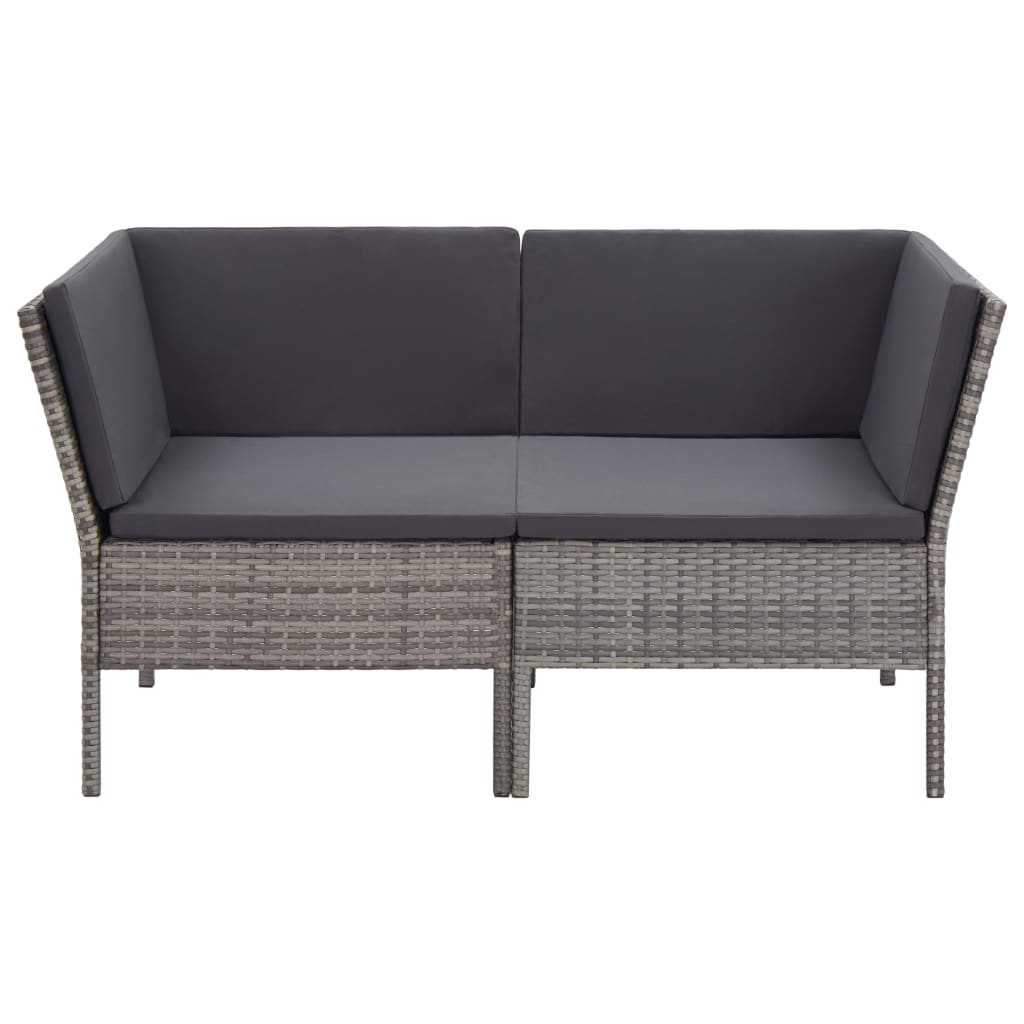 6-delige Loungeset met kussens poly rattan grijs is nu te koop bij PeponiXL, paradijselijk wonen!