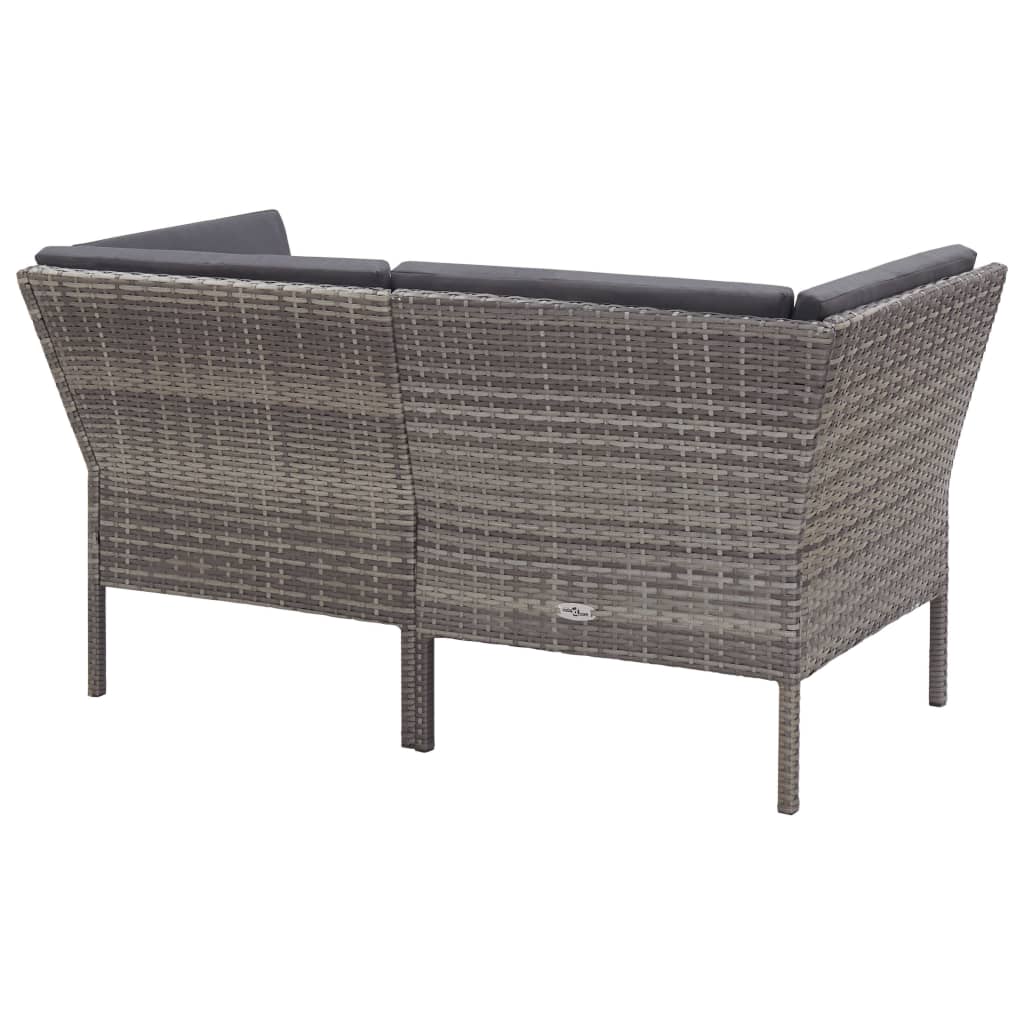 6-delige Loungeset met kussens poly rattan grijs is nu te koop bij PeponiXL, paradijselijk wonen!