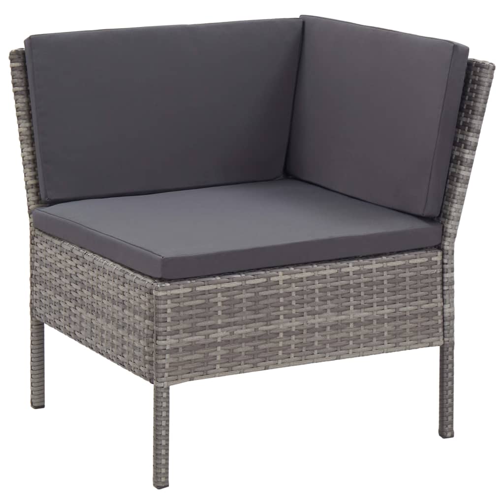 6-delige Loungeset met kussens poly rattan grijs is nu te koop bij PeponiXL, paradijselijk wonen!