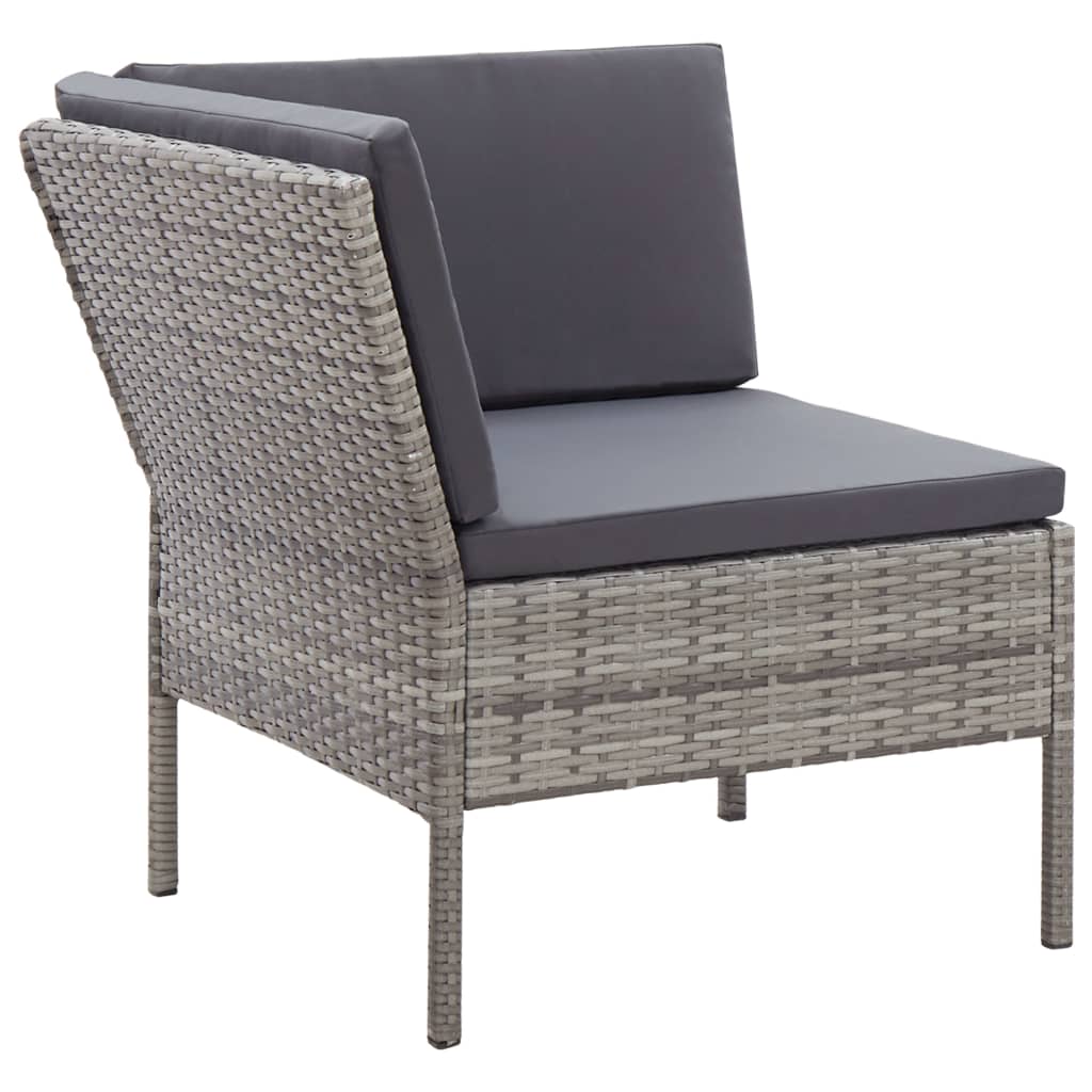 6-delige Loungeset met kussens poly rattan grijs is nu te koop bij PeponiXL, paradijselijk wonen!
