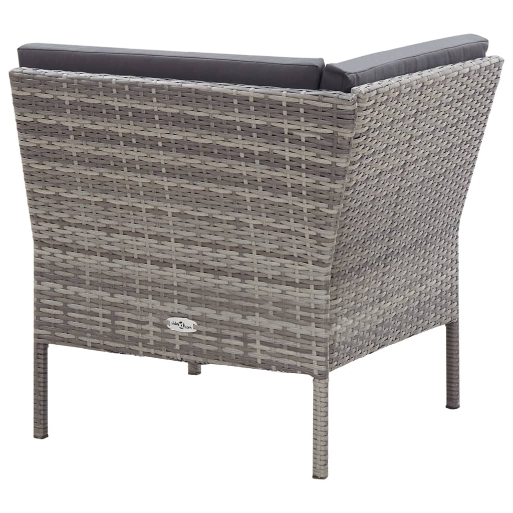 6-delige Loungeset met kussens poly rattan grijs is nu te koop bij PeponiXL, paradijselijk wonen!