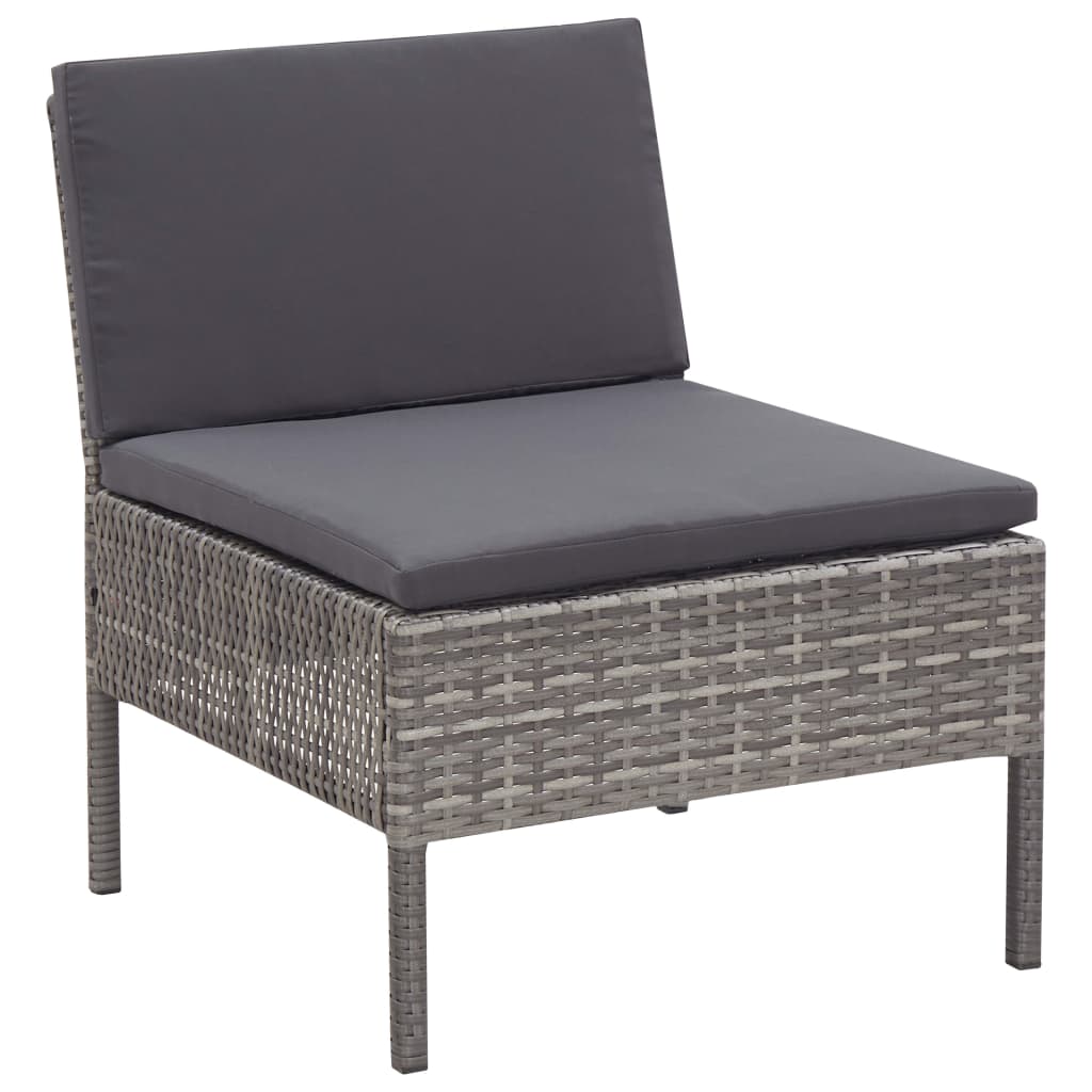 6-delige Loungeset met kussens poly rattan grijs is nu te koop bij PeponiXL, paradijselijk wonen!