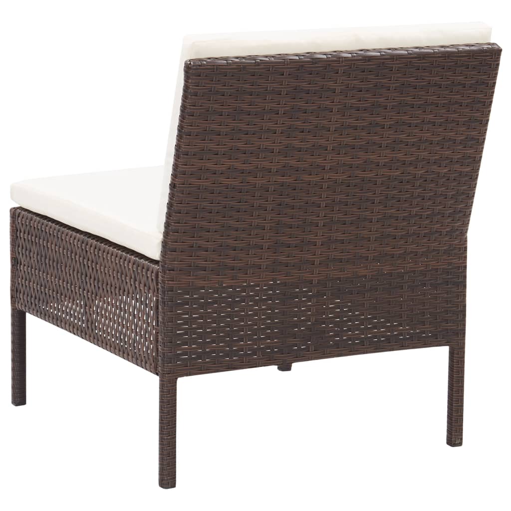 5-delige Loungeset met kussens poly rattan bruin is nu te koop bij PeponiXL, paradijselijk wonen!