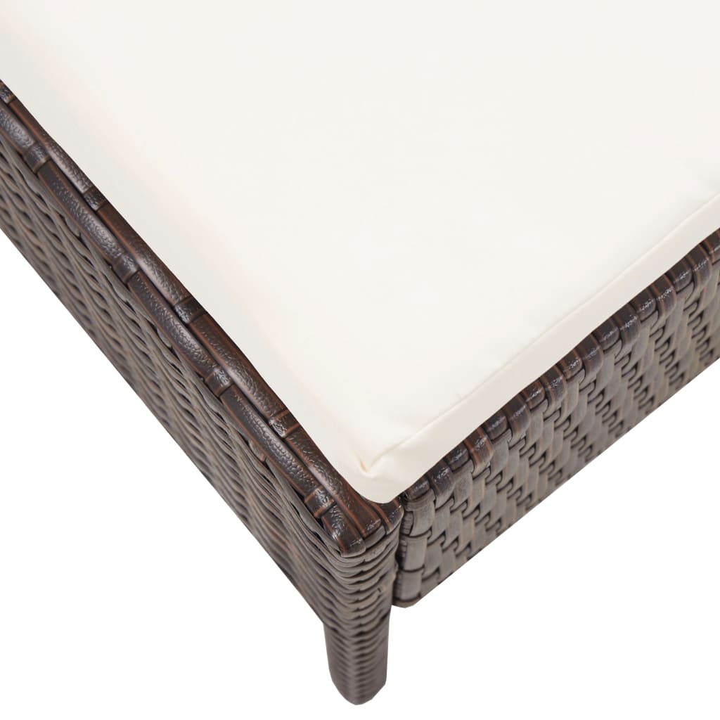 5-delige Loungeset met kussens poly rattan bruin is nu te koop bij PeponiXL, paradijselijk wonen!