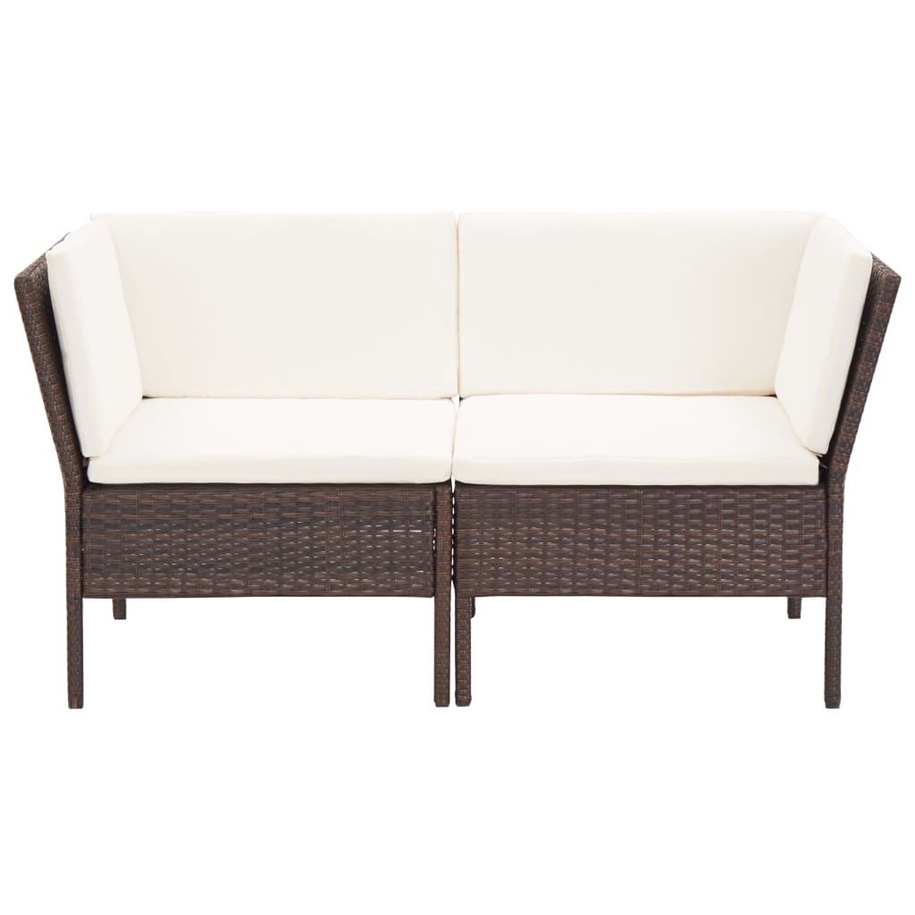 6-delige Loungeset met kussens poly rattan bruin is nu te koop bij PeponiXL, paradijselijk wonen!