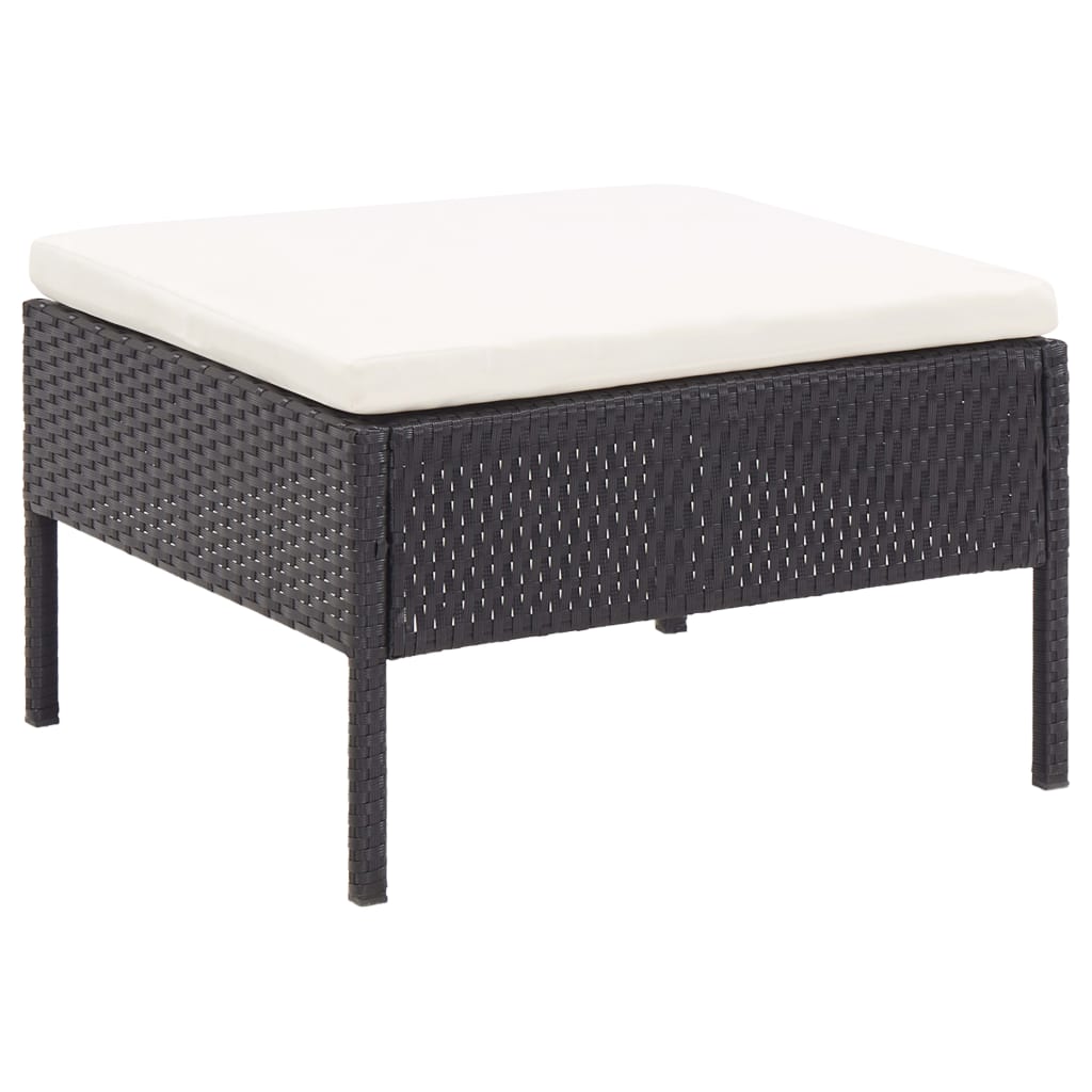 6-delige Loungeset met kussens poly rattan zwart is nu te koop bij PeponiXL, paradijselijk wonen!