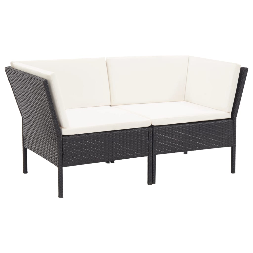 6-delige Loungeset met kussens poly rattan zwart is nu te koop bij PeponiXL, paradijselijk wonen!