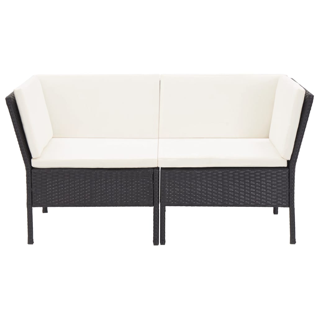 6-delige Loungeset met kussens poly rattan zwart is nu te koop bij PeponiXL, paradijselijk wonen!