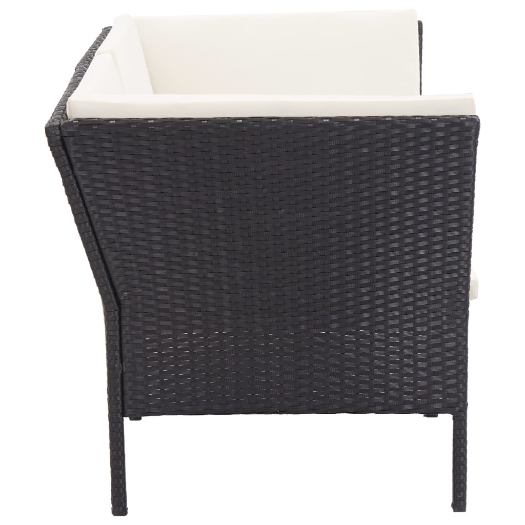 6-delige Loungeset met kussens poly rattan zwart is nu te koop bij PeponiXL, paradijselijk wonen!