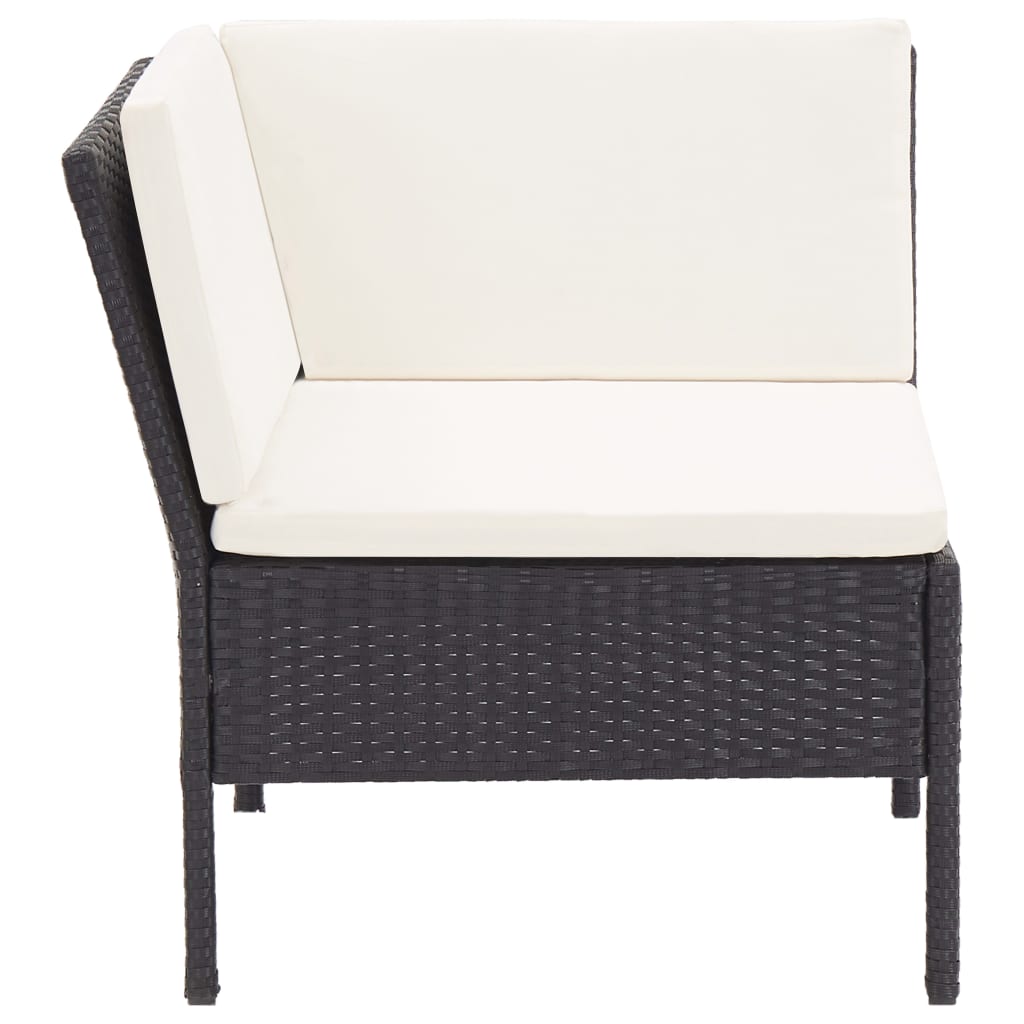 6-delige Loungeset met kussens poly rattan zwart is nu te koop bij PeponiXL, paradijselijk wonen!
