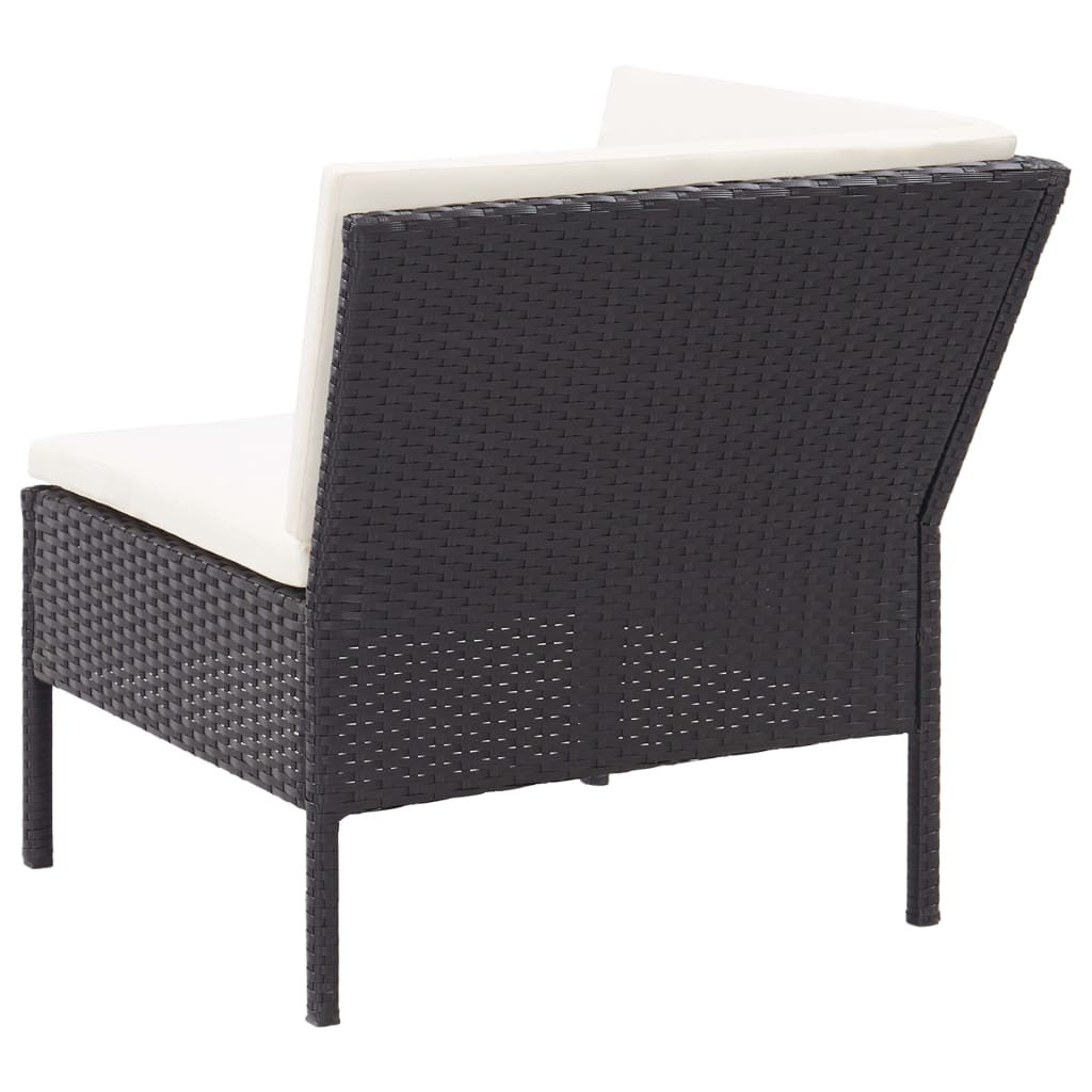 6-delige Loungeset met kussens poly rattan zwart is nu te koop bij PeponiXL, paradijselijk wonen!