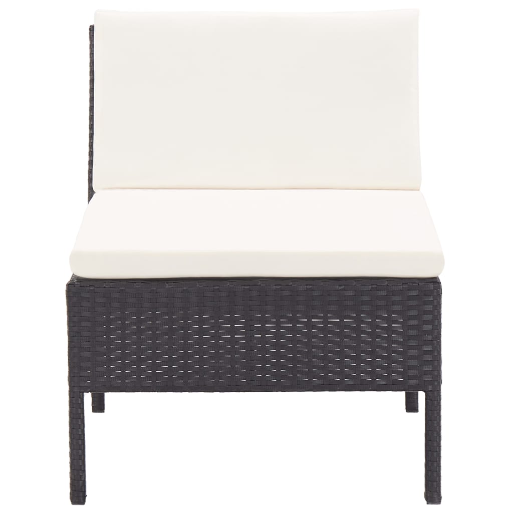 6-delige Loungeset met kussens poly rattan zwart is nu te koop bij PeponiXL, paradijselijk wonen!