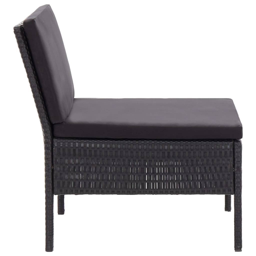 6-delige Loungeset met kussens poly rattan zwart is nu te koop bij PeponiXL, paradijselijk wonen!