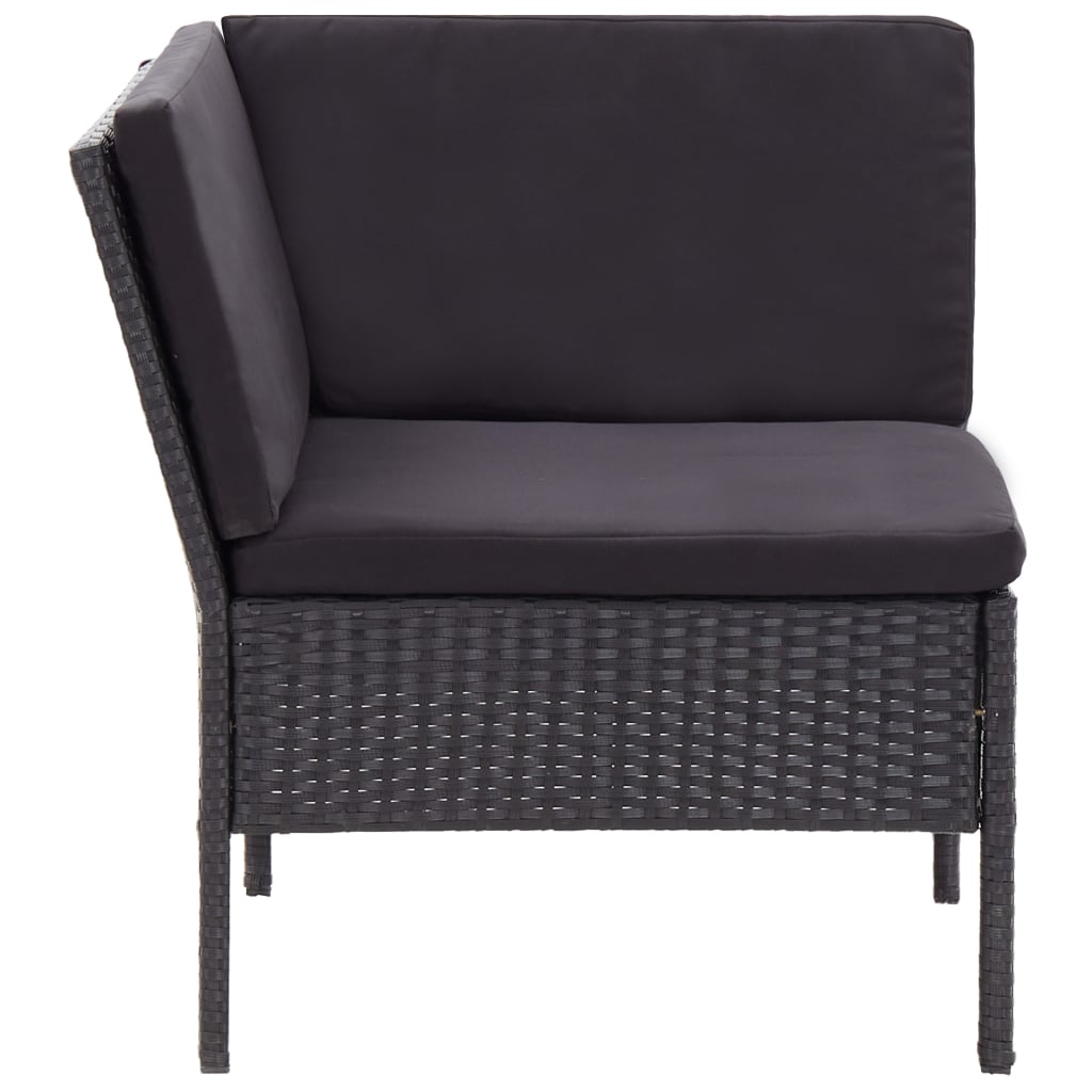 6-delige Loungeset met kussens poly rattan zwart is nu te koop bij PeponiXL, paradijselijk wonen!