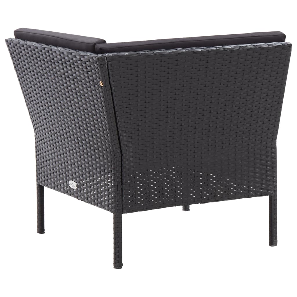 6-delige Loungeset met kussens poly rattan zwart is nu te koop bij PeponiXL, paradijselijk wonen!