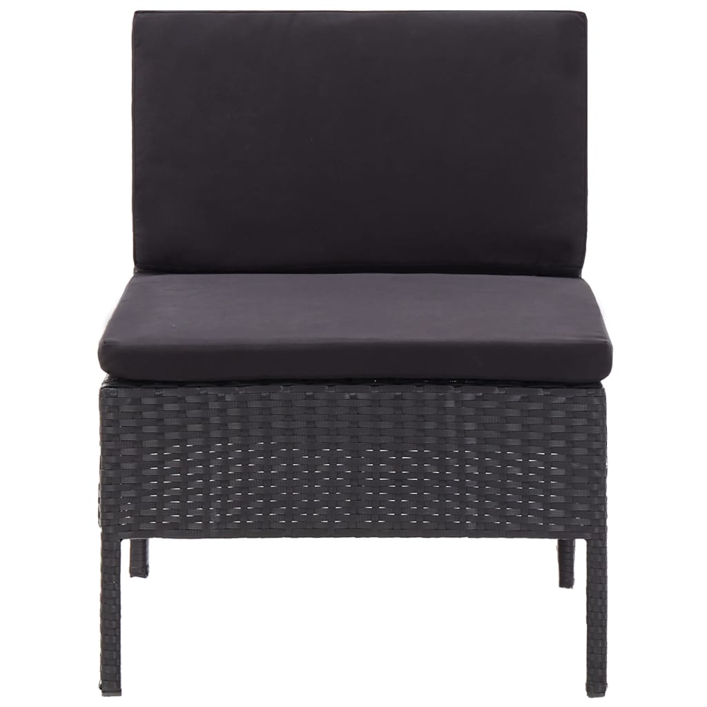 6-delige Loungeset met kussens poly rattan zwart is nu te koop bij PeponiXL, paradijselijk wonen!