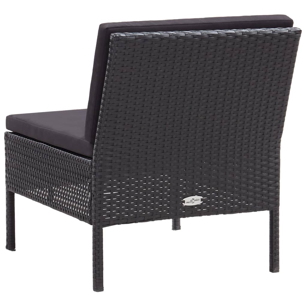 6-delige Loungeset met kussens poly rattan zwart is nu te koop bij PeponiXL, paradijselijk wonen!
