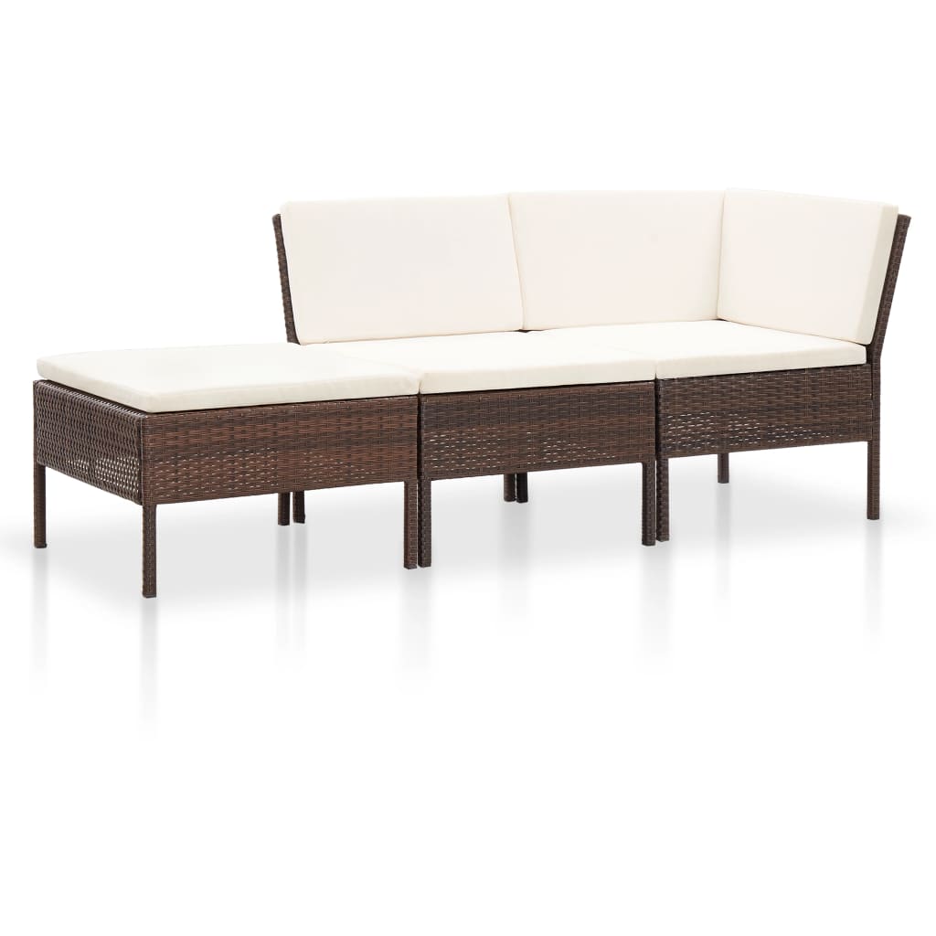 8-delige Loungeset met kussens poly rattan bruin is nu te koop bij PeponiXL, paradijselijk wonen!