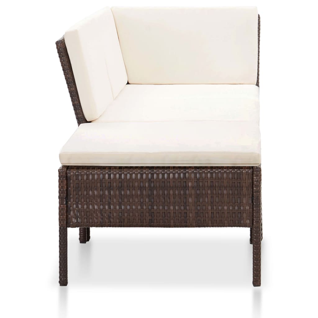 8-delige Loungeset met kussens poly rattan bruin is nu te koop bij PeponiXL, paradijselijk wonen!