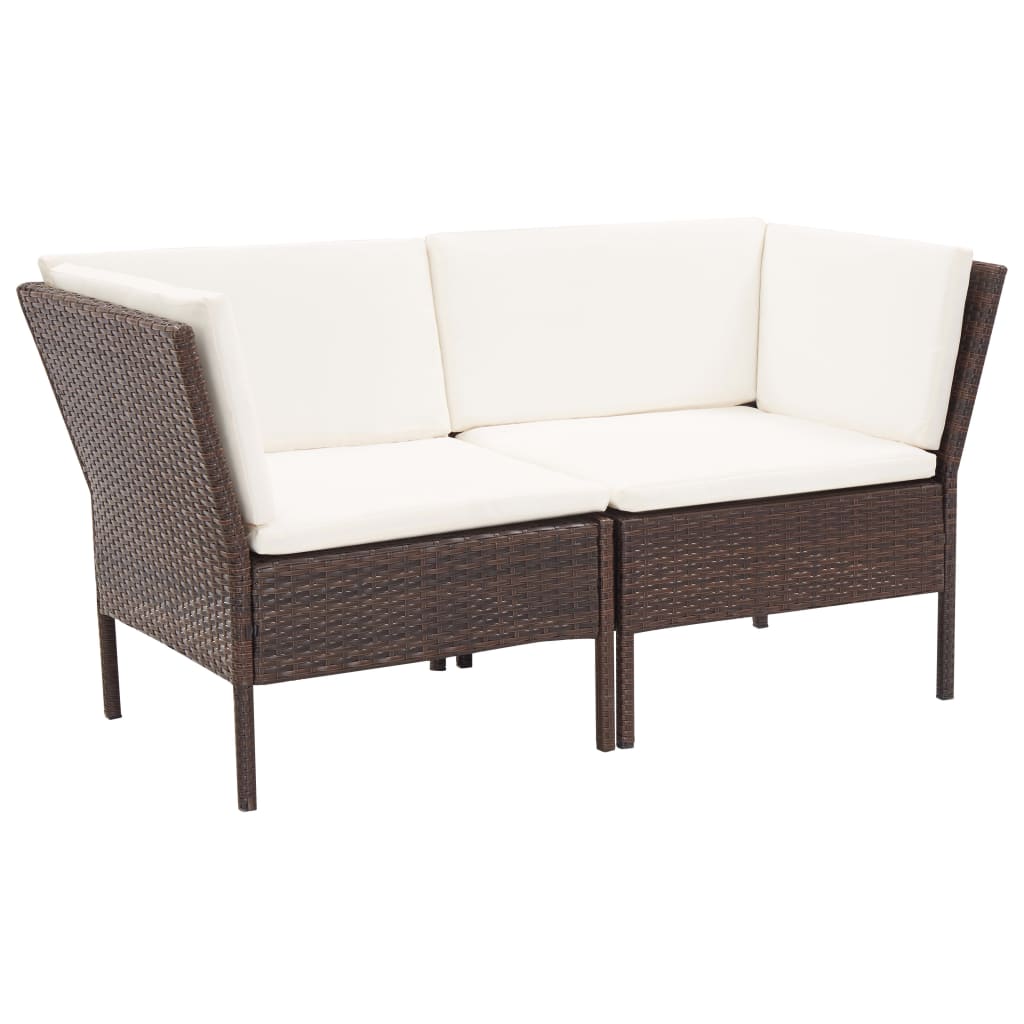 8-delige Loungeset met kussens poly rattan bruin is nu te koop bij PeponiXL, paradijselijk wonen!
