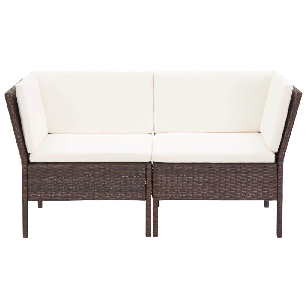 8-delige Loungeset met kussens poly rattan bruin is nu te koop bij PeponiXL, paradijselijk wonen!