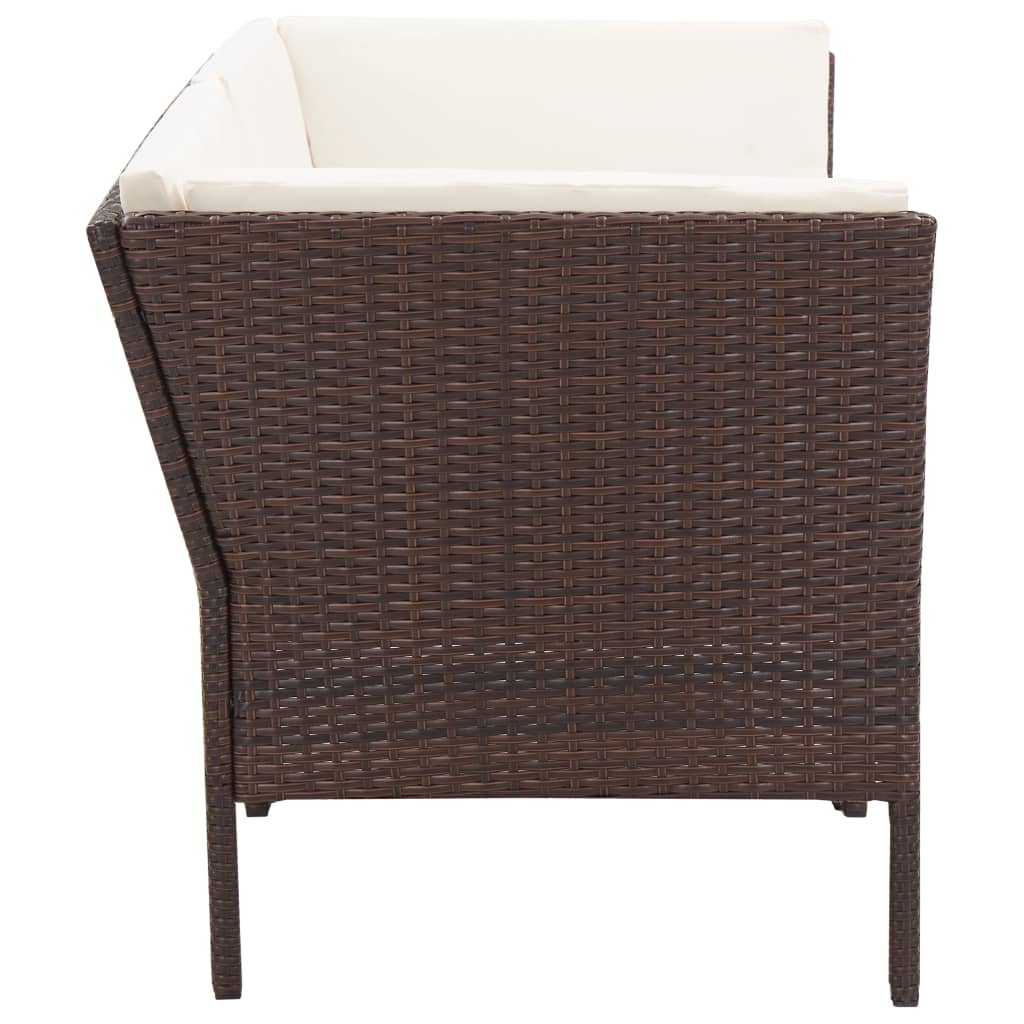 8-delige Loungeset met kussens poly rattan bruin is nu te koop bij PeponiXL, paradijselijk wonen!