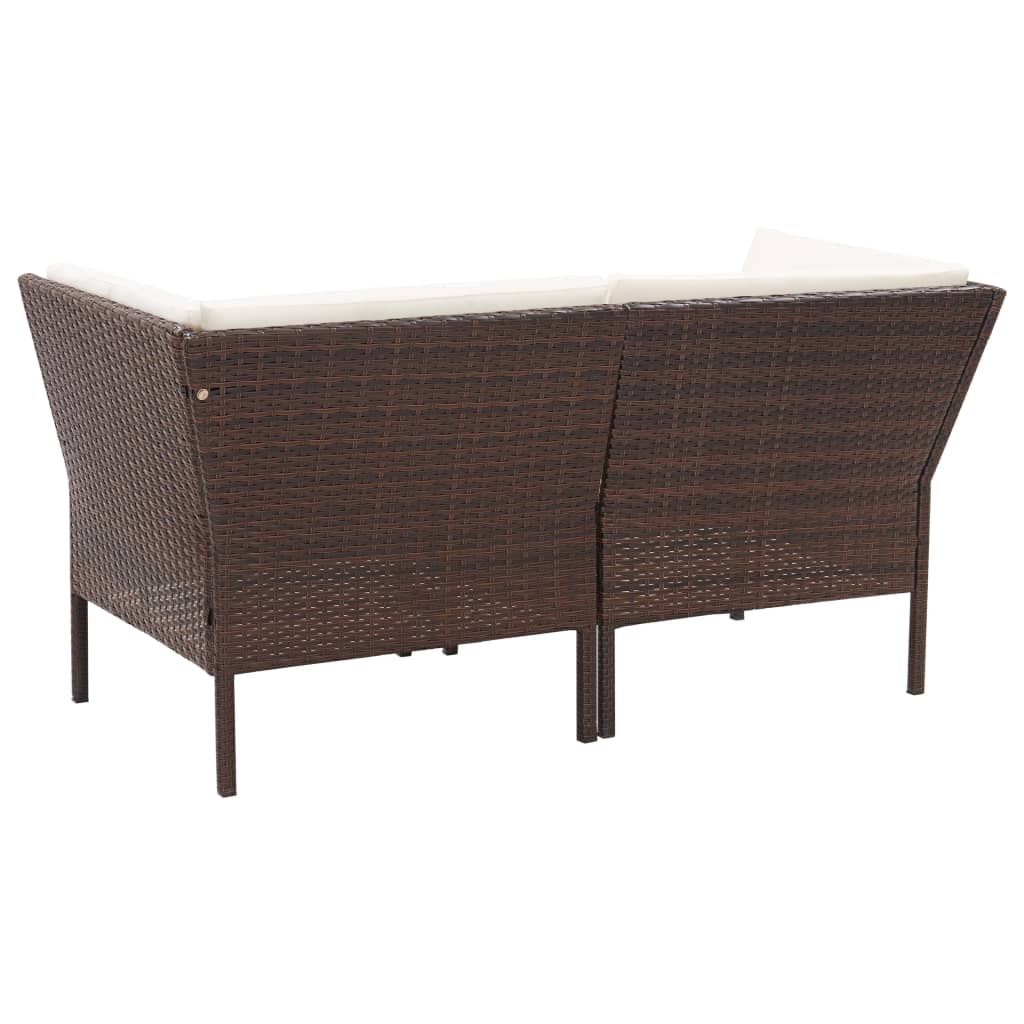 8-delige Loungeset met kussens poly rattan bruin is nu te koop bij PeponiXL, paradijselijk wonen!
