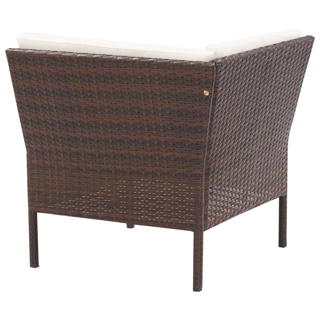 8-delige Loungeset met kussens poly rattan bruin is nu te koop bij PeponiXL, paradijselijk wonen!