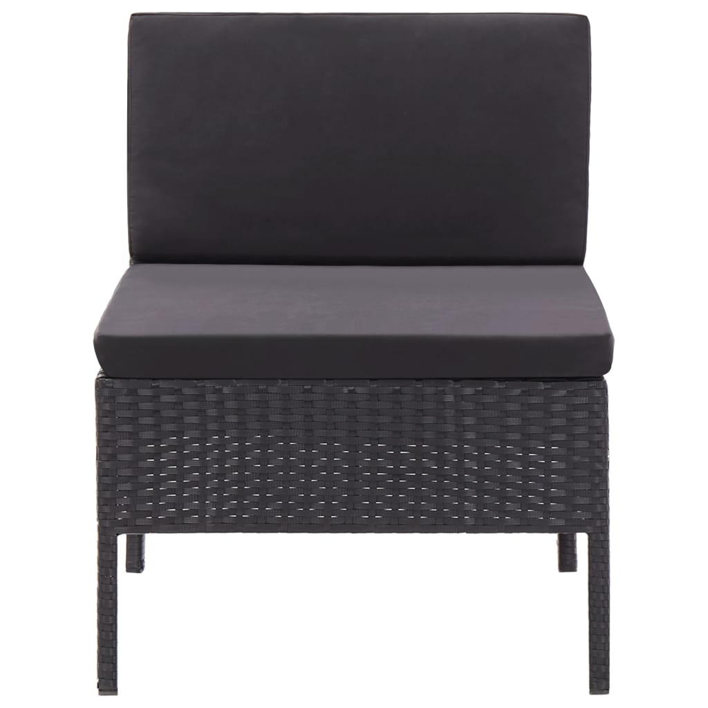 3-delige Loungeset met kussens poly rattan zwart is nu te koop bij PeponiXL, paradijselijk wonen!