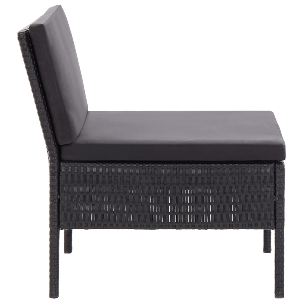 3-delige Loungeset met kussens poly rattan zwart is nu te koop bij PeponiXL, paradijselijk wonen!