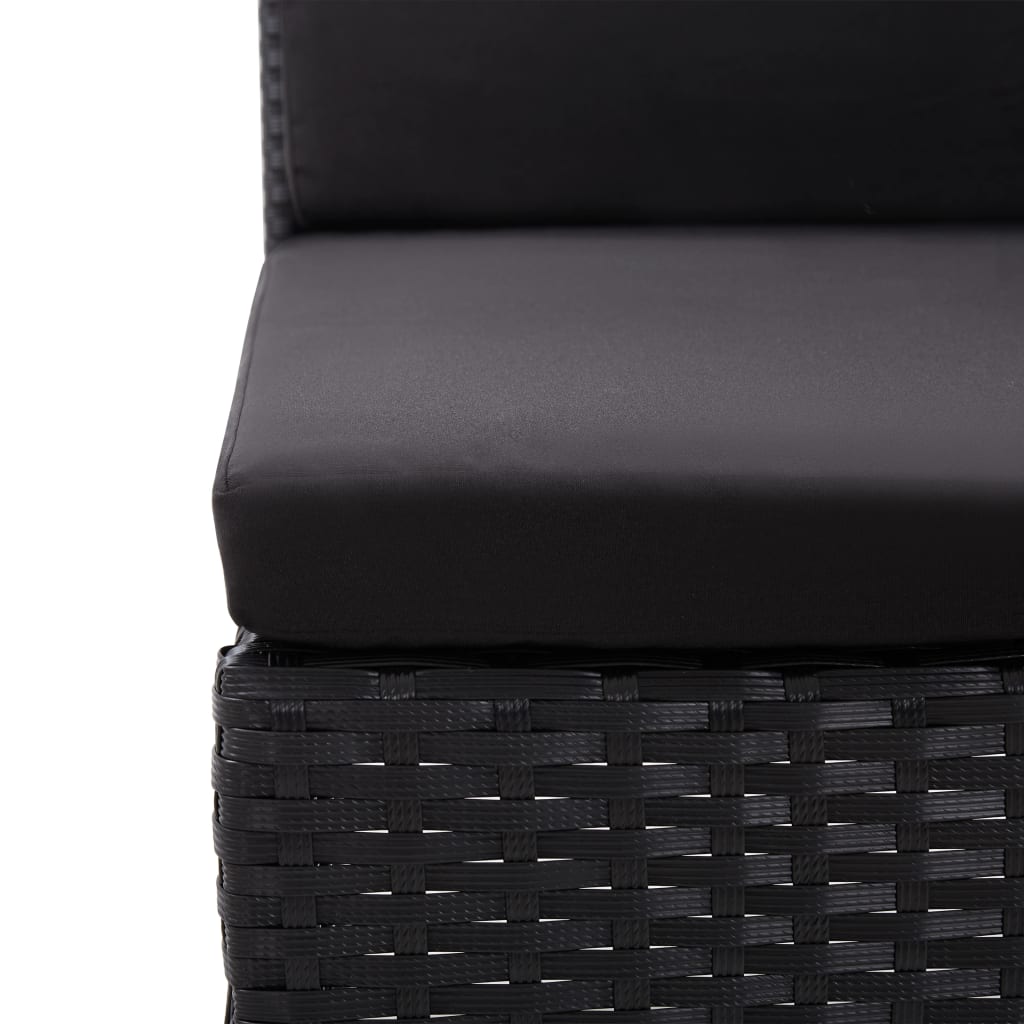 3-delige Loungeset met kussens poly rattan zwart is nu te koop bij PeponiXL, paradijselijk wonen!
