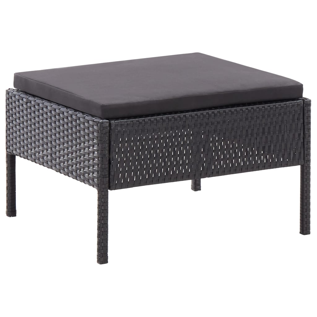 3-delige Loungeset met kussens poly rattan zwart is nu te koop bij PeponiXL, paradijselijk wonen!
