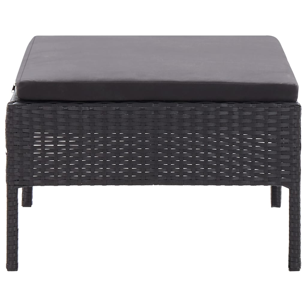 3-delige Loungeset met kussens poly rattan zwart is nu te koop bij PeponiXL, paradijselijk wonen!