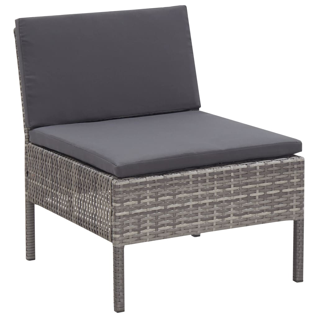 3-delige Loungeset met kussens poly rattan grijs is nu te koop bij PeponiXL, paradijselijk wonen!