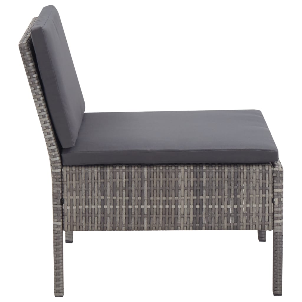 3-delige Loungeset met kussens poly rattan grijs is nu te koop bij PeponiXL, paradijselijk wonen!